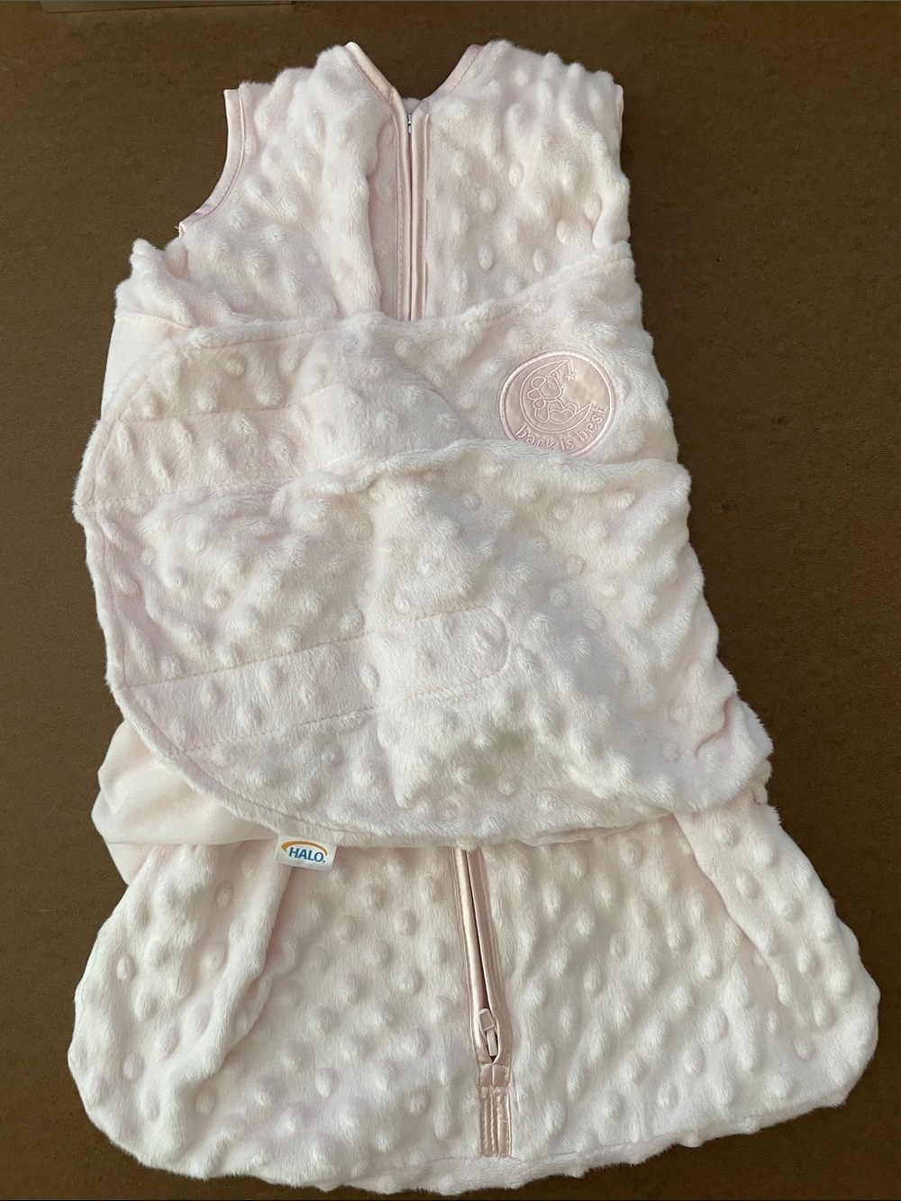 Halo Pink Minky Dot Sleeveless Sleep Sack with Front Zipper